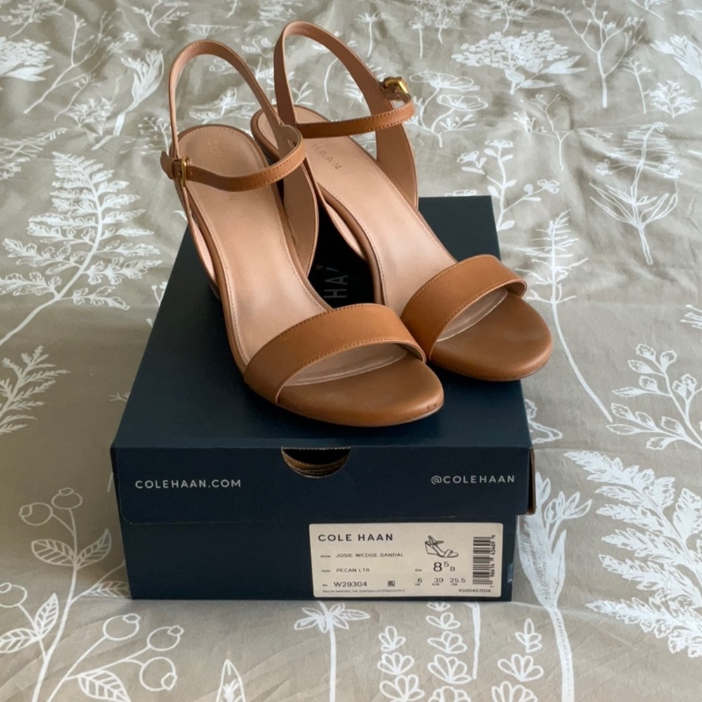 Cole Haan Brown Josie Wedge Sandals